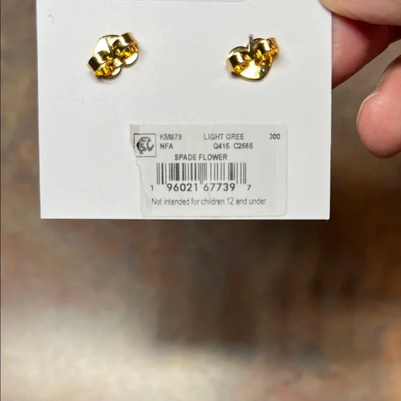 Kate Spade Green Flower Stud Earrings - Picture 4 of 4